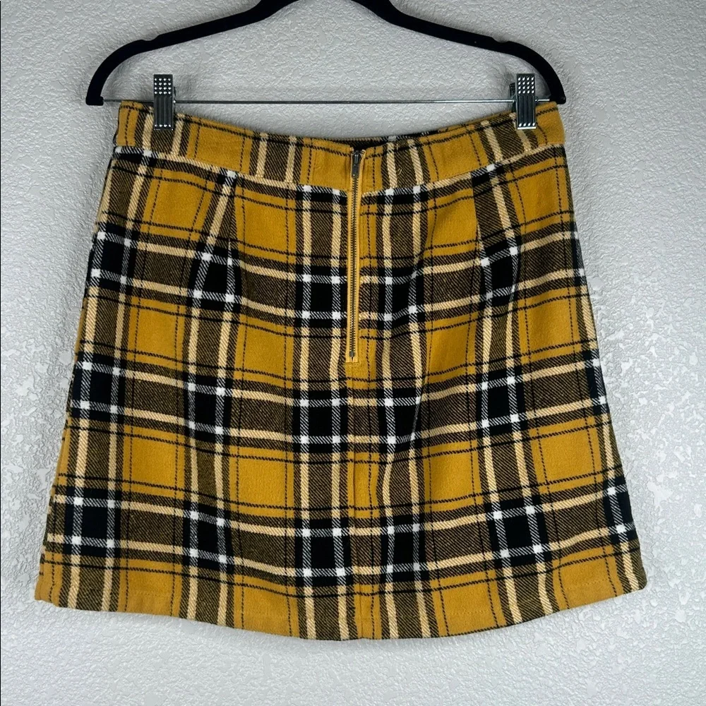 No Boundaries Y2K 90's Yellow Black‎ Plaid Clueless Cher Mini Skirt Size Large